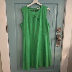 New York & Co Green Sleeveless A-Line Dress | XL | 100% Cotton